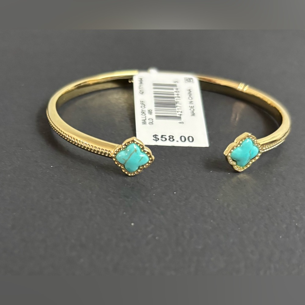 Kendra Scott Gold & Turquoise Cuff Bracelet - Picture 1 of 11
